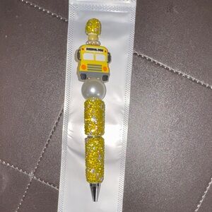Yellow School Bus Rhinestone Pen, NEW, Beautiful